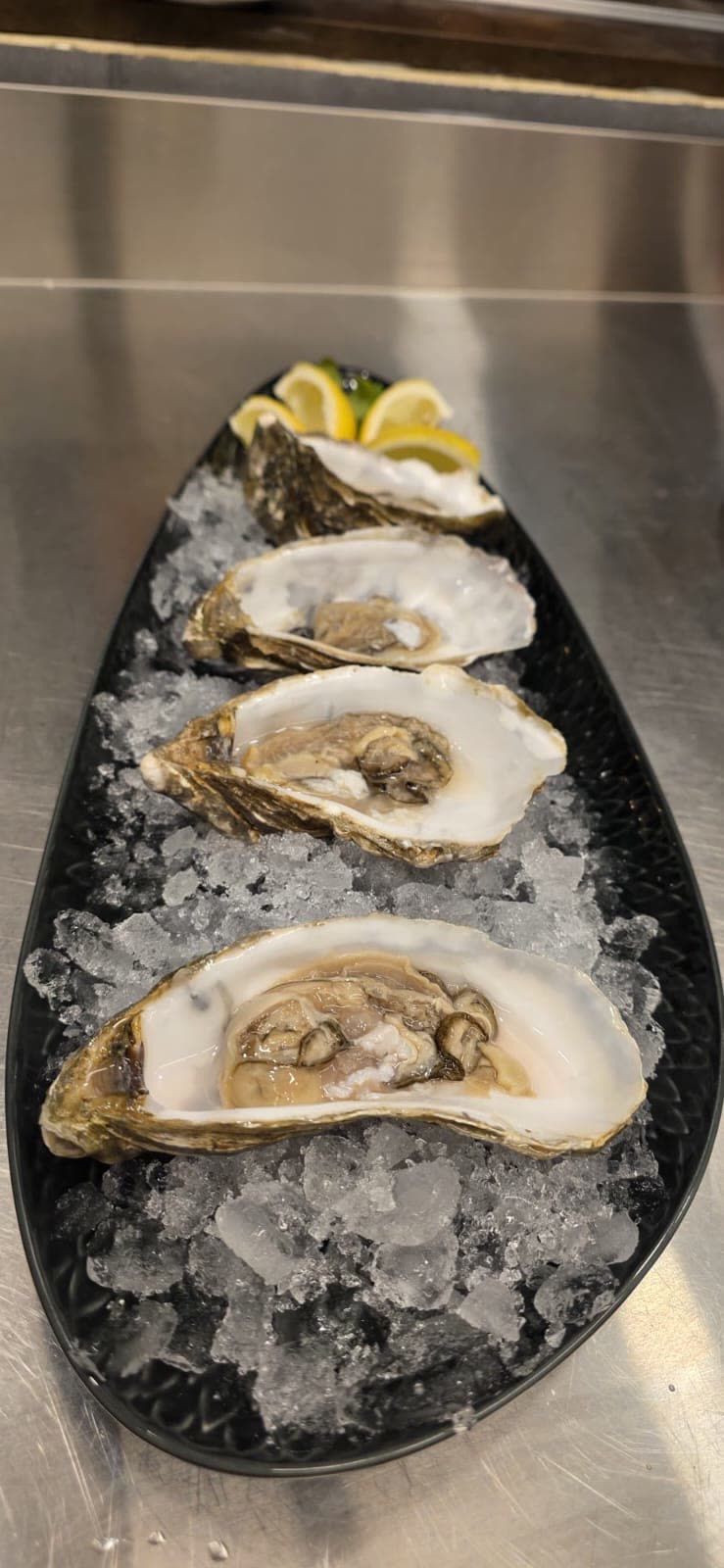 Svježe kamenice na ledu – Poreč Svježe kamenice na ledu s limunom – kamenice iz Limskog kanala, riblji restoran Oli Mare Poreč | fresh oysters Porec, frische Austern, ostriche fresche
